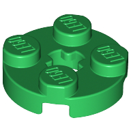 [New] Plate, Round 2 x 2 with Axle Hole, Green. /Lego. Parts. 4032